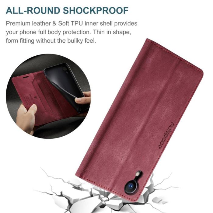 AUTSPACE - AUTSPACE A01 iPhone XR Fodral i PU-läder - Röd