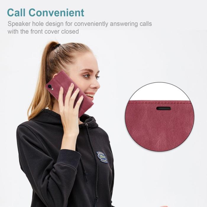 AUTSPACE - AUTSPACE A01 iPhone XR Fodral i PU-läder - Röd