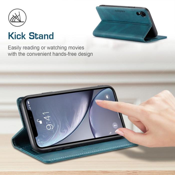 AUTSPACE - AUTSPACE A01 iPhone XR Fodral PU Läder - Blå