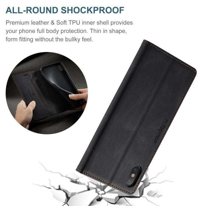 AUTSPACE - AUTSPACE A01 RFID Blocking Fodral i Äkta läder - Svart