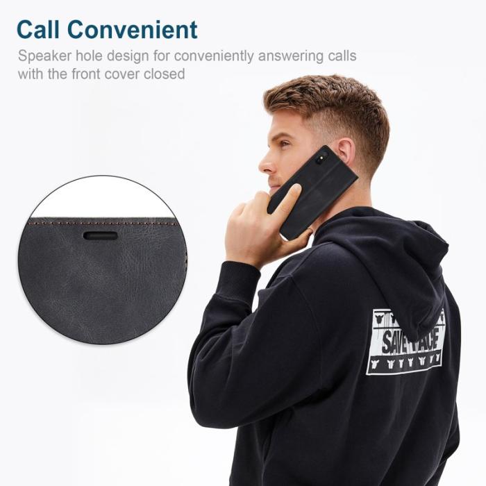 AUTSPACE - AUTSPACE A01 RFID Blocking Fodral i Äkta läder - Svart