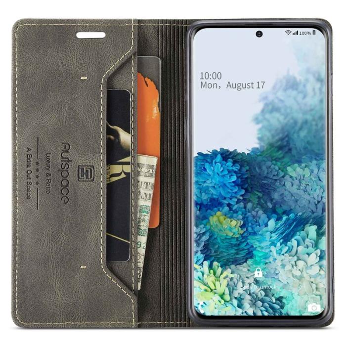 AUTSPACE - AUTSPACE A01 Samsung Galaxy S20 Ultra Fodral PU Läder - Kaffe