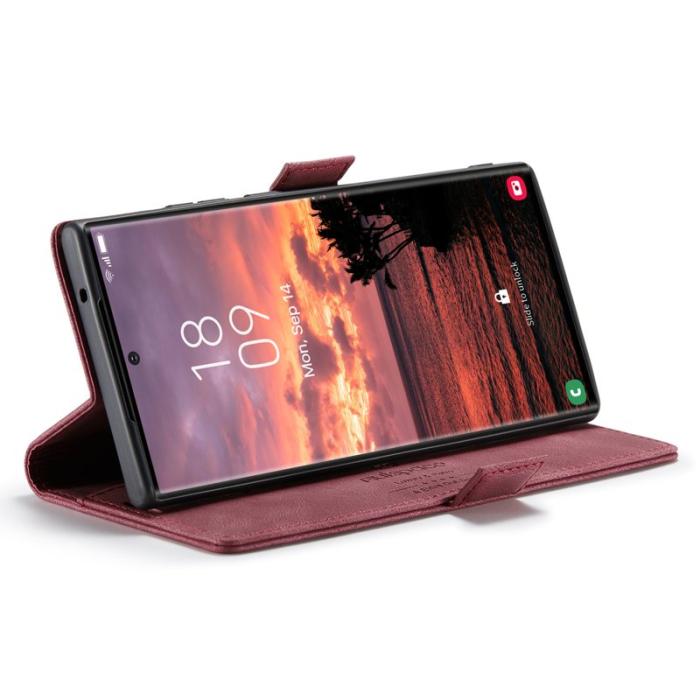 AUTSPACE - AUTSPACE A01 Samsung Galaxy S23 Ultra Fodral Äkta läder - Röd