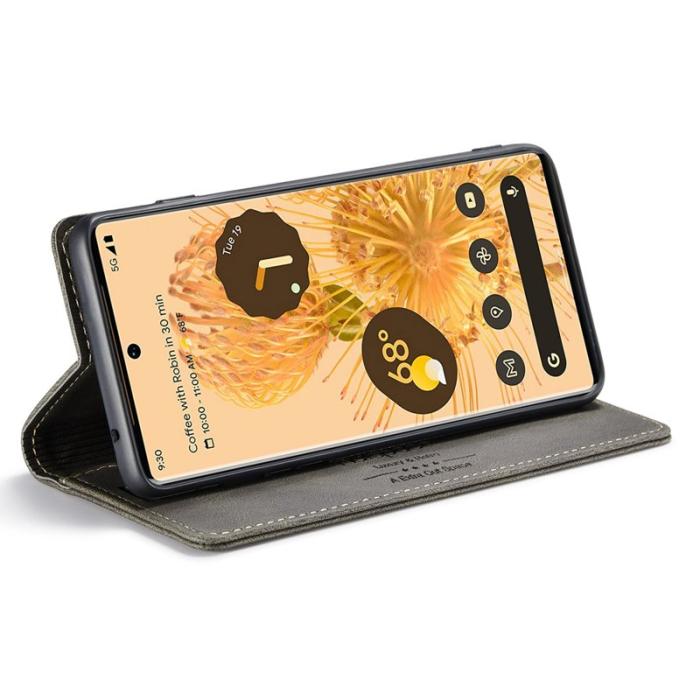 AUTSPACE - AUTSPACE A01 Series Google Pixel 6 Pro Fodral PU Läder - Kaffe