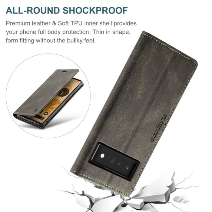 AUTSPACE - AUTSPACE A01 Series Google Pixel 6 Pro Fodral PU Läder - Kaffe
