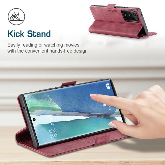 AUTSPACE - AUTSPACE A01 Series Wallet Cover Äkta läder - Röd