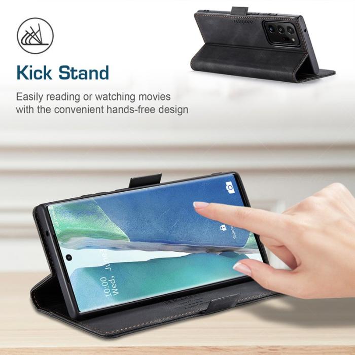 AUTSPACE - AUTSPACE A01 Series Wallet Cover - Äkta läder - Svart