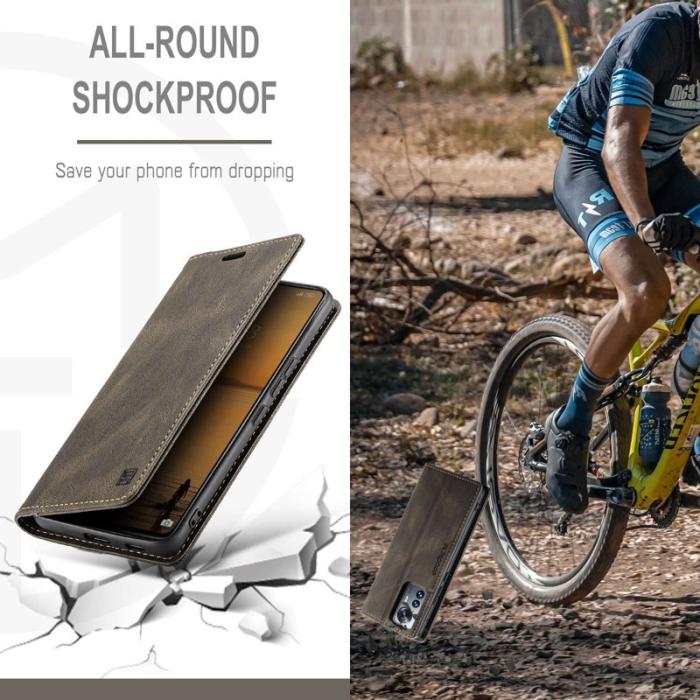 AUTSPACE - AUTSPACE A01 Skal för Xiaomi 12 Lite 5G - Äkta läder - Kaffe