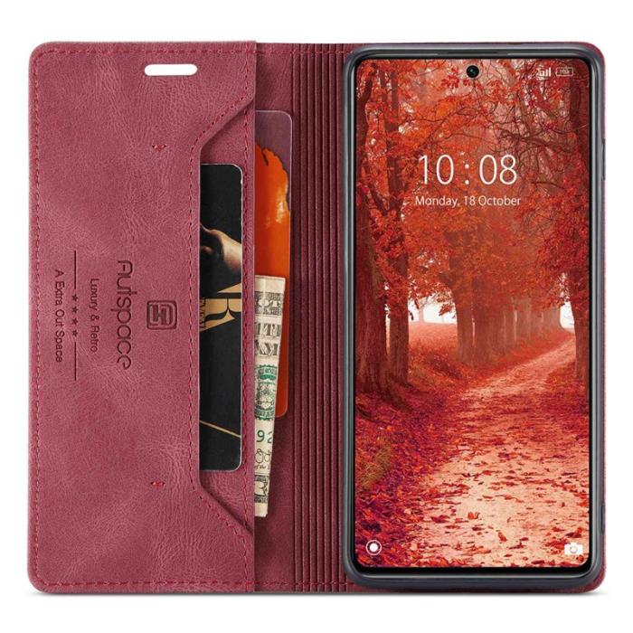 AUTSPACE - AUTSPACE A01 Skal i PU-läder för Xiaomi 12 Lite 5G - Röd