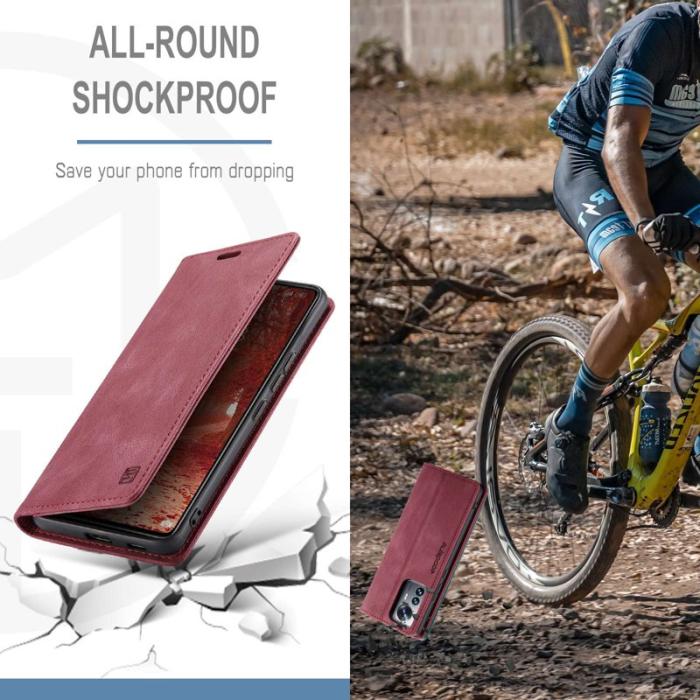 AUTSPACE - AUTSPACE A01 Skal i PU-läder för Xiaomi 12 Lite 5G - Röd