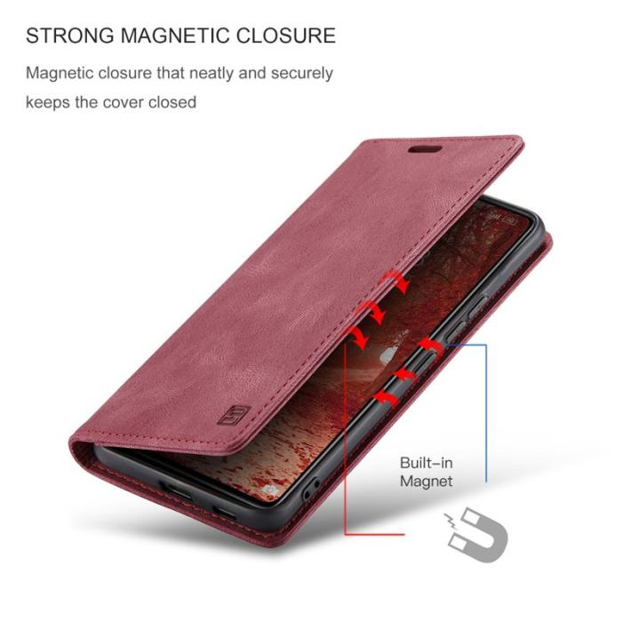 AUTSPACE - AUTSPACE A01 Skal i PU-läder för Xiaomi 12 Lite 5G - Röd