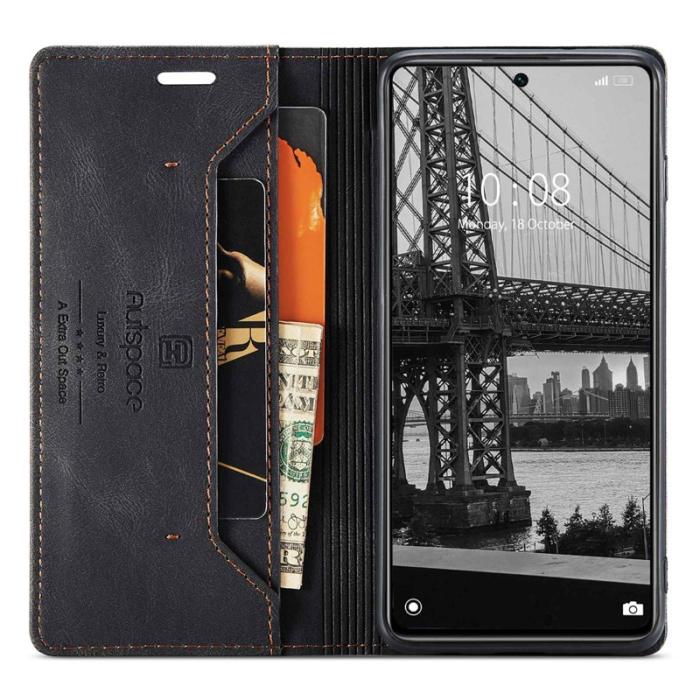 AUTSPACE - AUTSPACE A01 Skal i PU-läder för Xiaomi 12 Lite 5G - Svart