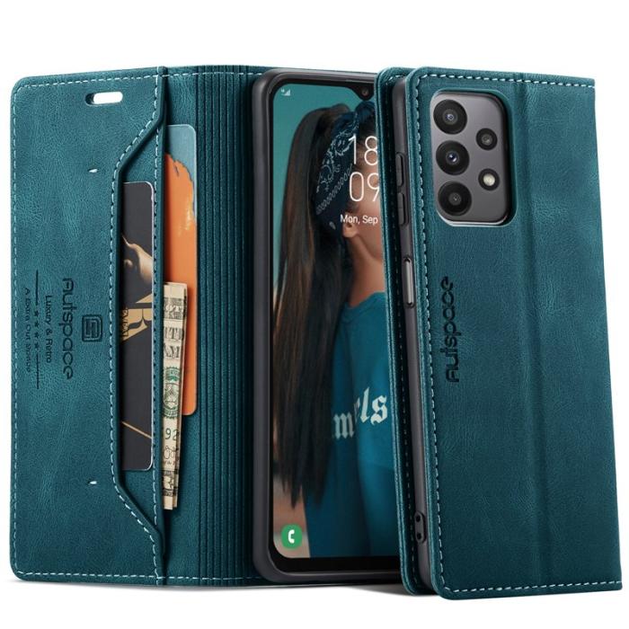 AUTSPACE - AUTSPACE A01 Wallet Fodral för Samsung Galaxy M23 5G - Blå