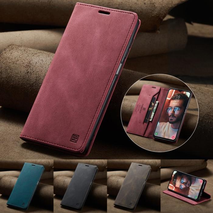 AUTSPACE - AUTSPACE A01 Wallet Fodral för Samsung Galaxy M23 5G - Röd