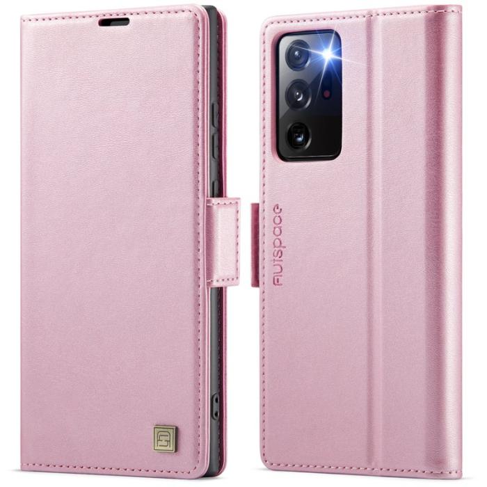 AUTSPACE - AUTSPACE A11 Fodral för Samsung Galaxy Note20 Ultra - Äkta läder - Rosa