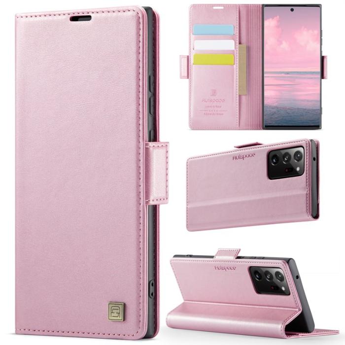 AUTSPACE - AUTSPACE A11 Fodral för Samsung Galaxy Note20 Ultra - Äkta läder - Rosa