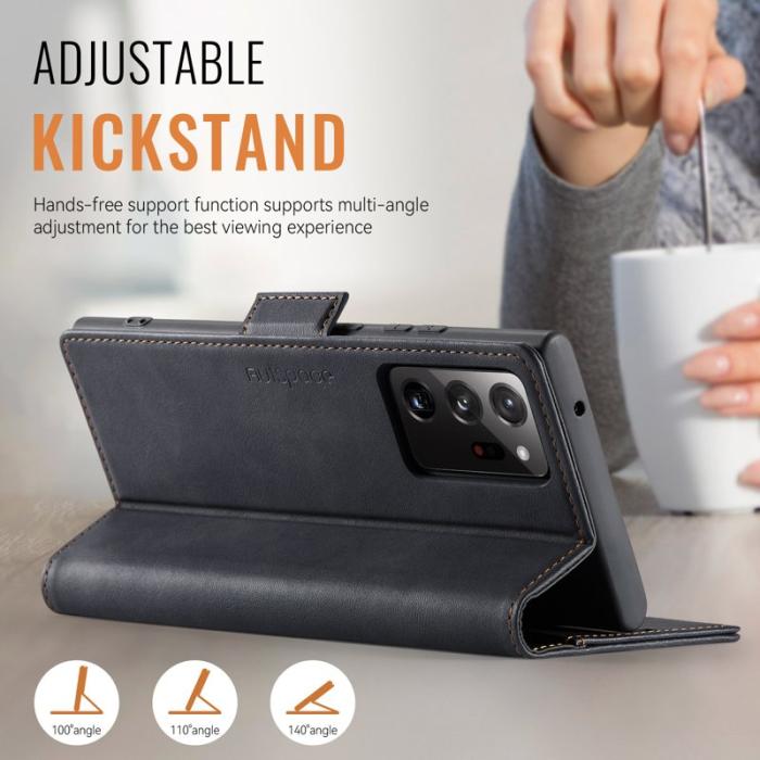 AUTSPACE - AUTSPACE A11 Fodral för Samsung Galaxy Note20 Ultra - Äkta läder - Svart