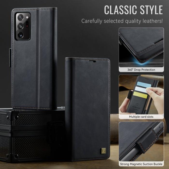 AUTSPACE - AUTSPACE A11 Fodral för Samsung Galaxy Note20 Ultra - Äkta läder - Svart