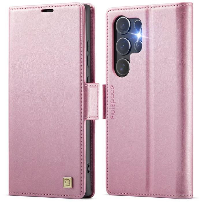 AUTSPACE - AUTSPACE A11 Fodral för Samsung Galaxy S23 Ultra - Äkta läder - Rosa
