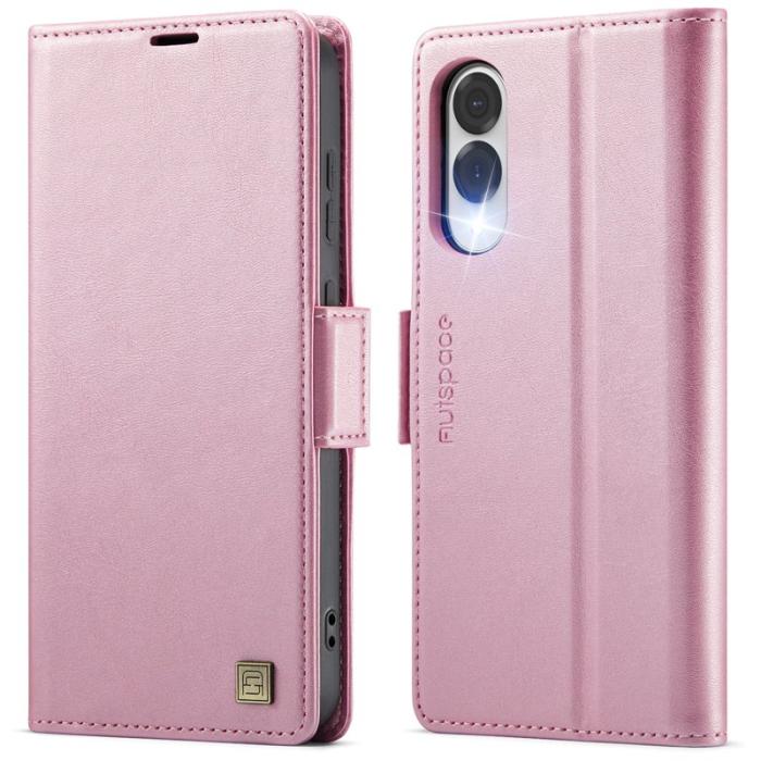 AUTSPACE - AUTSPACE A11 Fodral för Samsung Galaxy S25 Edge - Äkta läder - Rosa