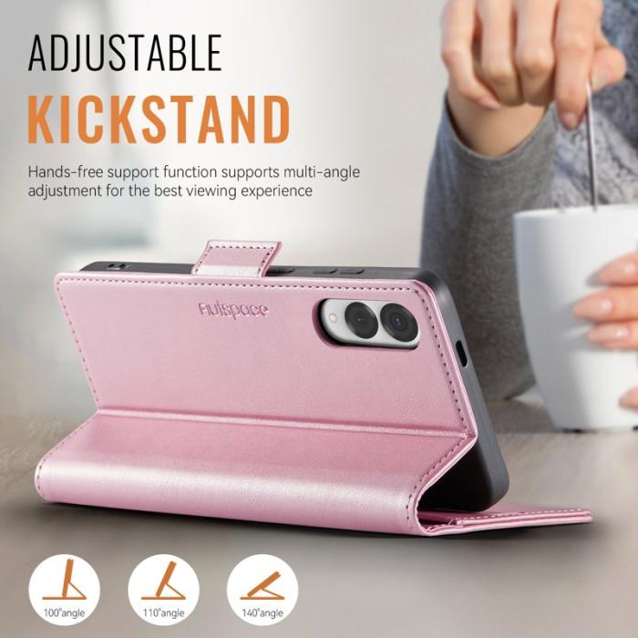 AUTSPACE - AUTSPACE A11 Fodral för Samsung Galaxy S25 Edge - Äkta läder - Rosa