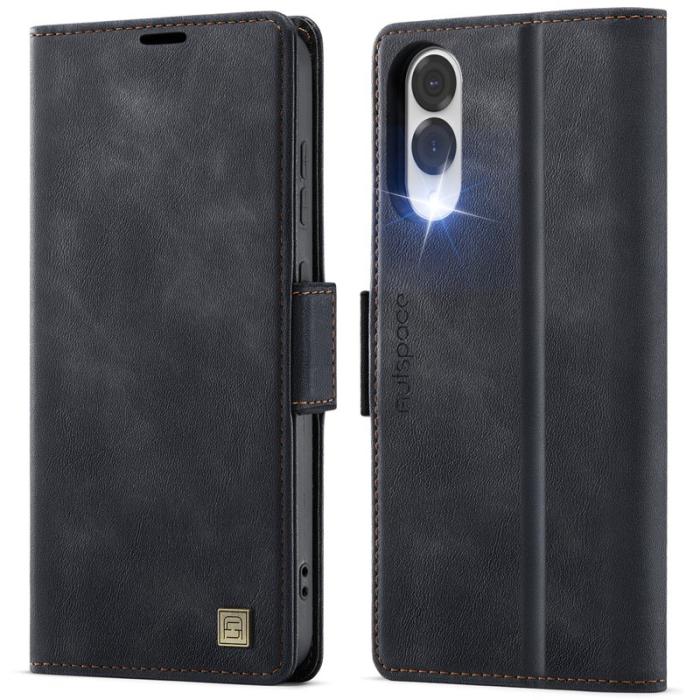 AUTSPACE - AUTSPACE A11 Fodral för Samsung Galaxy S25 Edge - Äkta läder - Svart