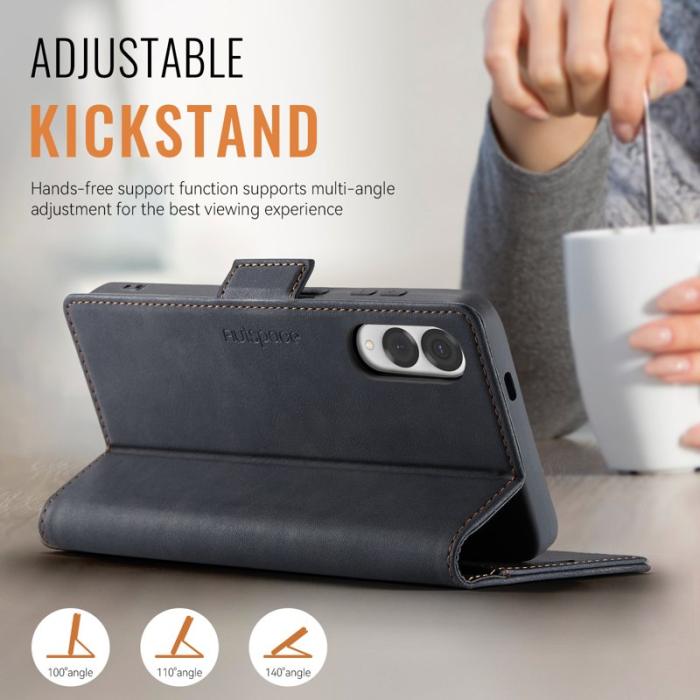 AUTSPACE - AUTSPACE A11 Fodral för Samsung Galaxy S25 Edge - Äkta läder - Svart