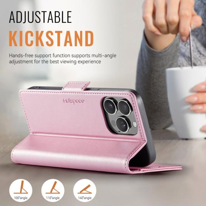 AUTSPACE - AUTSPACE A11 Fodral iPhone 13 Pro Max Äkta läder - Rosa