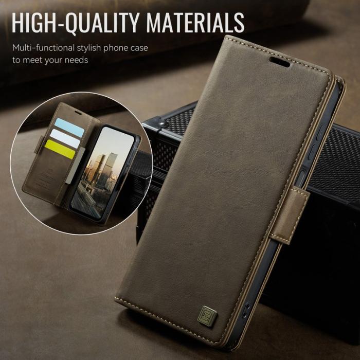 AUTSPACE - AUTSPACE Fodral för Samsung Galaxy A14 4G/5G - Äkta läder - Brun