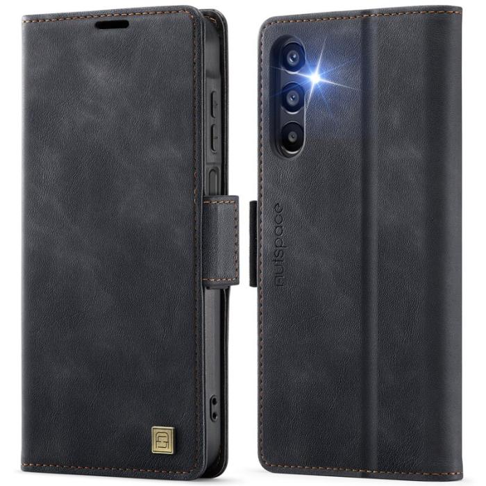 AUTSPACE - AUTSPACE Fodral för Samsung Galaxy A14 4G/5G - Äkta läder - Svart