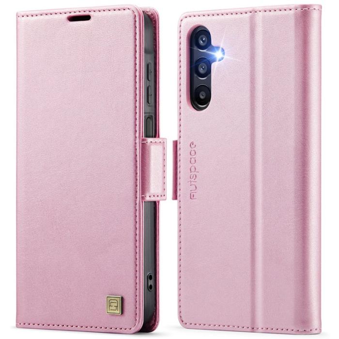 AUTSPACE - AUTSPACE Fodral för Samsung Galaxy A15 4G/5G - Äkta läder - Rosa