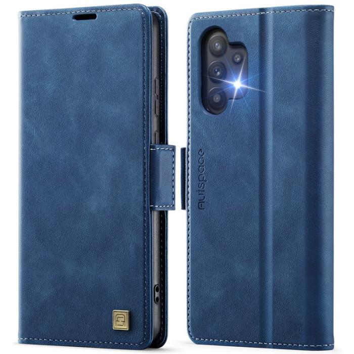 AUTSPACE - AUTSPACE Fodral för Samsung Galaxy A32 5G - Äkta läder - Blå