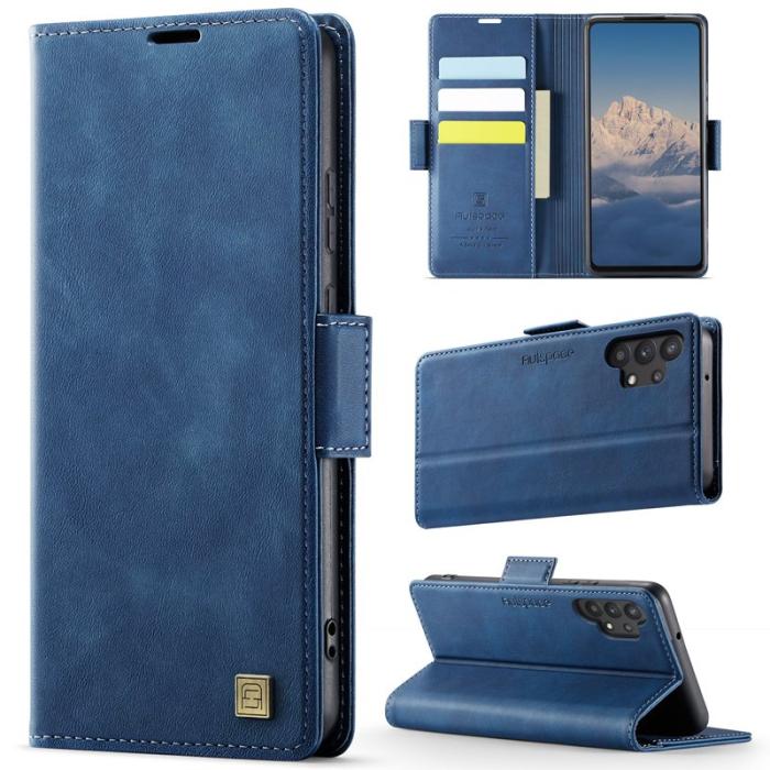AUTSPACE - AUTSPACE Fodral för Samsung Galaxy A32 5G - Äkta läder - Blå