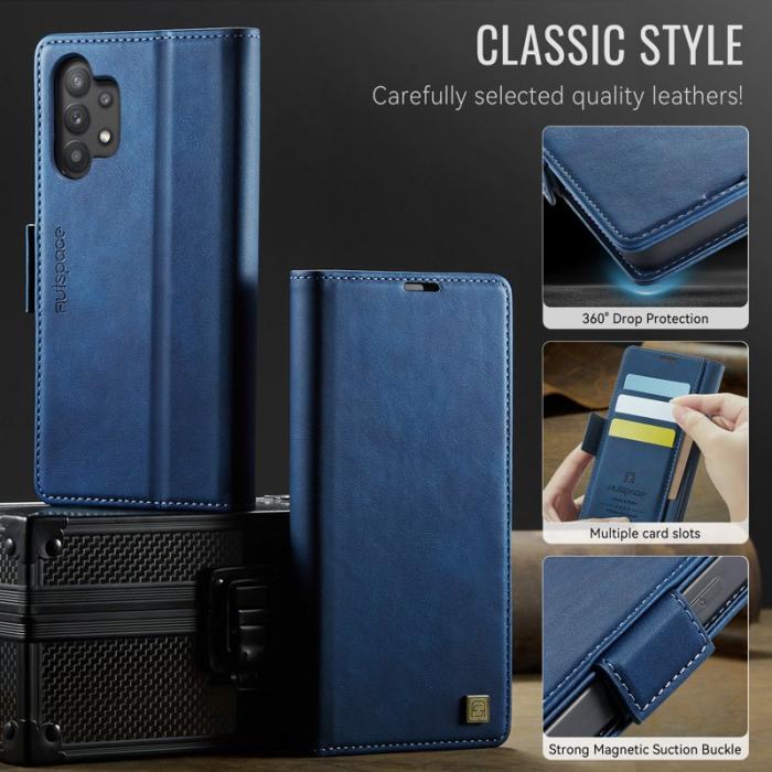 AUTSPACE - AUTSPACE Fodral för Samsung Galaxy A32 5G - Äkta läder - Blå