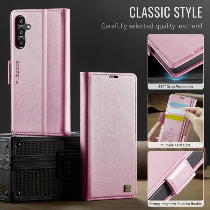 AUTSPACE - AUTSPACE Fodral för Samsung Galaxy A34 5G Äkta läder - Rosa