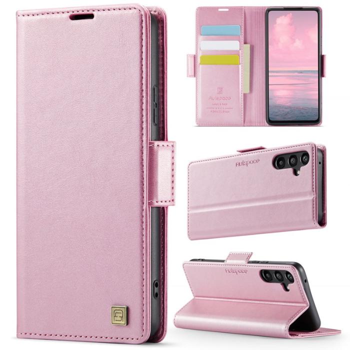 AUTSPACE - AUTSPACE Fodral för Samsung Galaxy A35 5G Äkta läder - Rosa