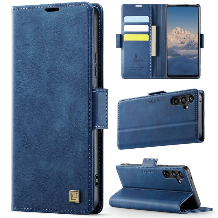 AUTSPACE - AUTSPACE Fodral för Samsung Galaxy A54 5G Äkta läder - Blå
