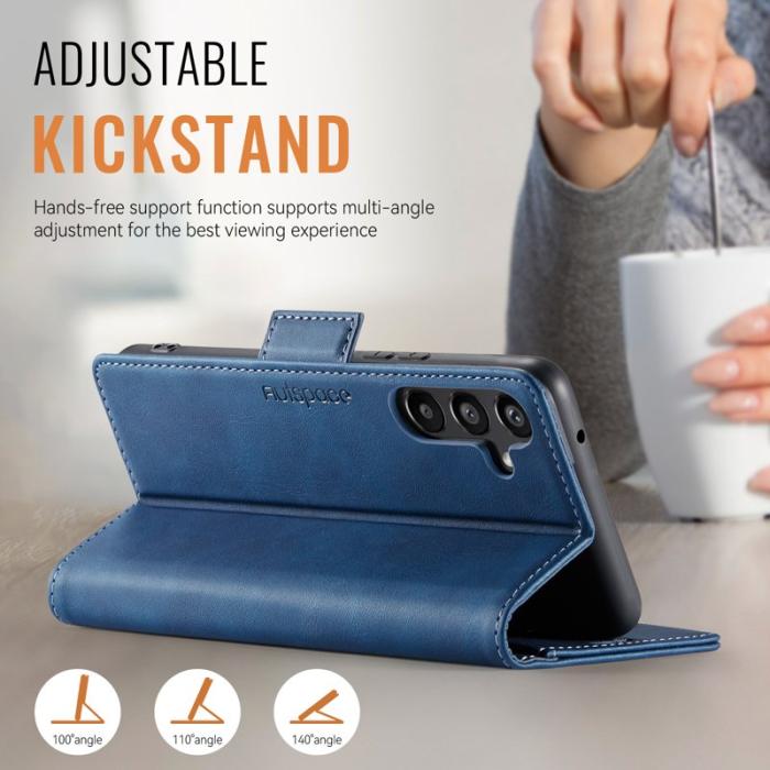 AUTSPACE - AUTSPACE Fodral för Samsung Galaxy A54 5G Äkta läder - Blå