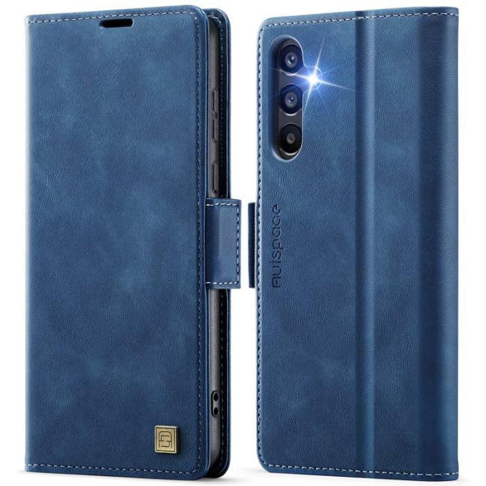 AUTSPACE - AUTSPACE Fodral för Samsung Galaxy A55 5G Äkta läder - Blå