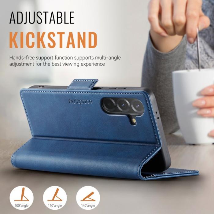 AUTSPACE - AUTSPACE Fodral för Samsung Galaxy A56 5G Äkta läder - Blå