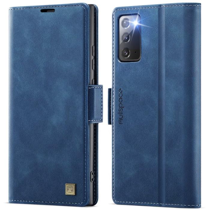 AUTSPACE - AUTSPACE Fodral för Samsung Galaxy Note20 5G - Äkta läder - Blå