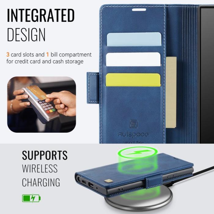 AUTSPACE - AUTSPACE Fodral för Samsung Galaxy Note20 5G - Äkta läder - Blå