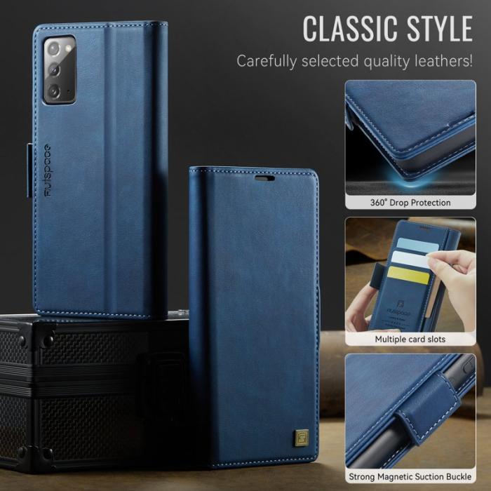 AUTSPACE - AUTSPACE Fodral för Samsung Galaxy Note20 5G - Äkta läder - Blå