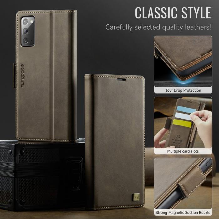 AUTSPACE - AUTSPACE Fodral för Samsung Galaxy Note20 5G Äkta läder - Brun