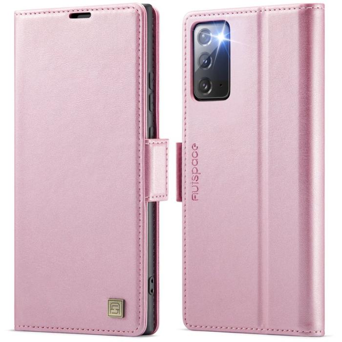AUTSPACE - AUTSPACE Fodral för Samsung Galaxy Note20 5G Äkta läder - Rosa