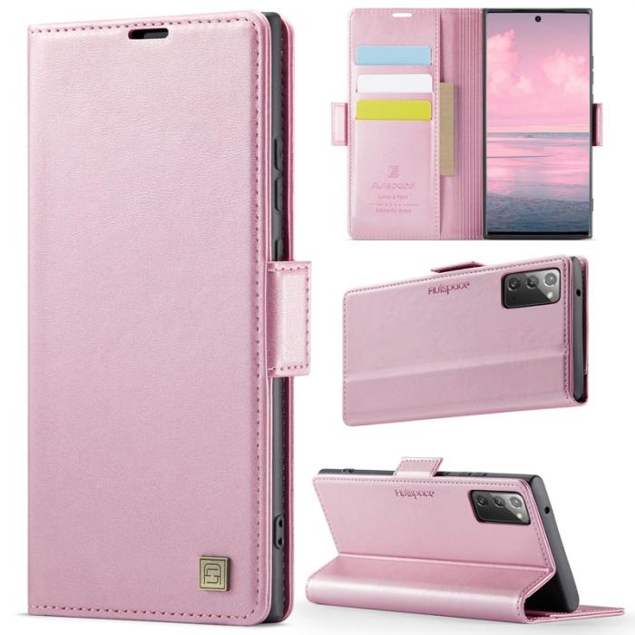 AUTSPACE - AUTSPACE Fodral för Samsung Galaxy Note20 5G Äkta läder - Rosa