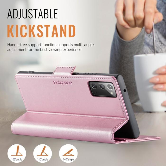 AUTSPACE - AUTSPACE Fodral för Samsung Galaxy Note20 5G Äkta läder - Rosa
