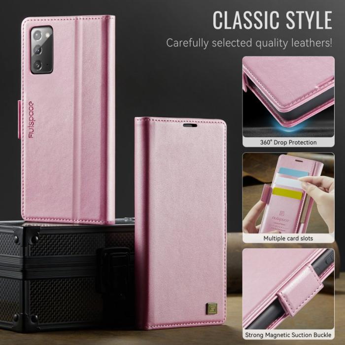 AUTSPACE - AUTSPACE Fodral för Samsung Galaxy Note20 5G Äkta läder - Rosa