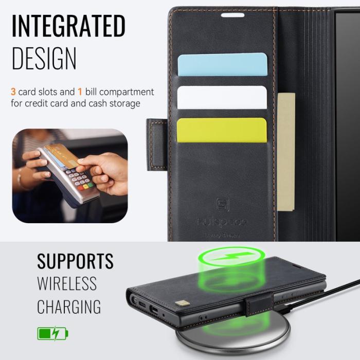 AUTSPACE - AUTSPACE Fodral för Samsung Galaxy Note20 5G Äkta läder - Svart