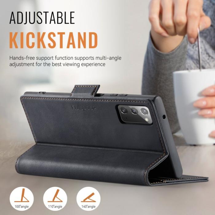 AUTSPACE - AUTSPACE Fodral för Samsung Galaxy Note20 5G Äkta läder - Svart